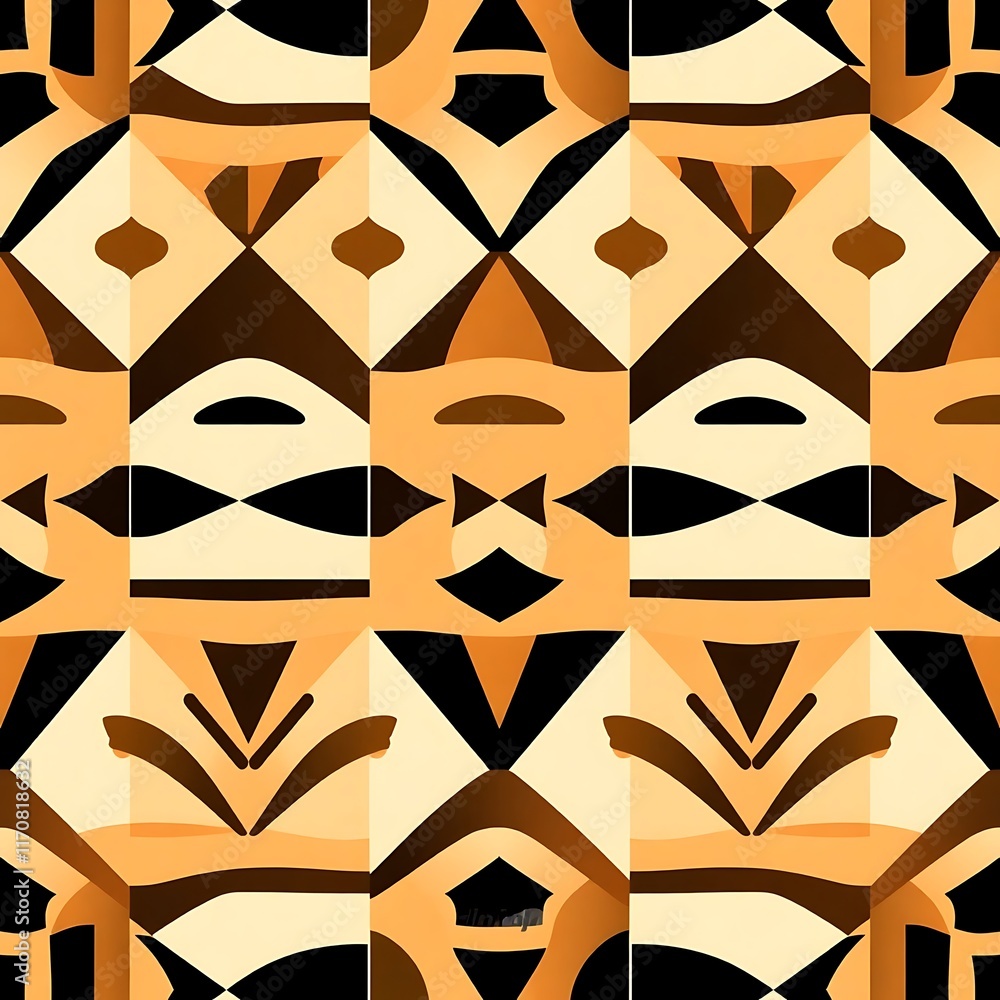 Aufkleber geometric abstract pattern: a captivating seamless pattern featuring a bold and vibrant blend of geo