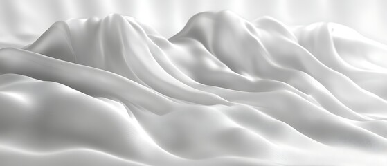 White silk fabric folds and waves.