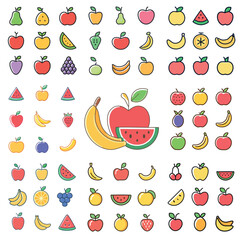 The collection’s vibrant palette and charming details evoke feelings of fun and freshness, making it versatile for use in multiple creative applications. Cartoon fruits bring a playful energy.
