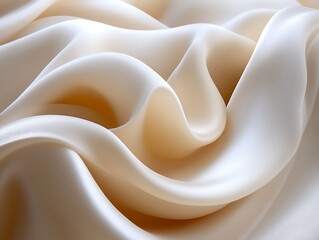 Obraz premium Draped cream silk fabric texture.