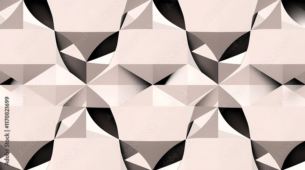 Poster geometric abstract: a captivating abstract pattern of overlapping geometric shapes in shades of blac