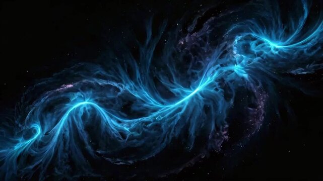 Dynamic halftone stipple gradient forming spiral nebula-like patterns against a deep black textured backdrop, 4k High-Quality background animation video
