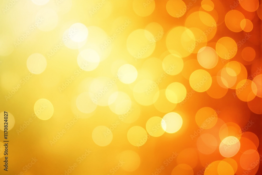 Poster abstract blurred yellow and orange bokeh lights on a gradient background. bright circles and warm hu