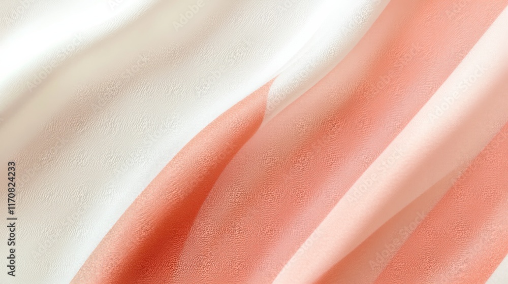 Aufkleber soft flowing pink and white fabric with elegant wavy patterns highlighting texture