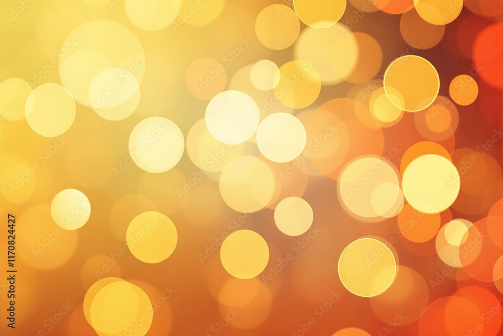Aufkleber abstract blurred golden and orange bokeh lights on a soft blurred background. bright and festive con
