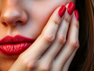 Naklejka premium Elegance Defined: A Portrait of a Girl with a Stunning Manicure