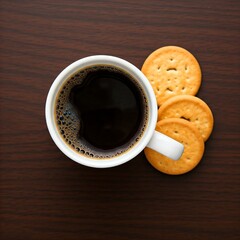 A cozy coffee break with a side of crunchy biscuits