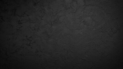 Beautiful Abstract Grunge Decorative Black Dark Stucco Wall Background. Art Rough Stylized Texture Banner With Space For Text