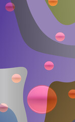 Dizayn zagolovka ili bannera s bol'shimi nalozhennymi sharami, mnogotselevoy kreativnyy shirokomasshtabnyy shablon dlya veb-saytov s Copyspace Vozdushnyye krugi ploskiy nabor, elementy vektornogo diza