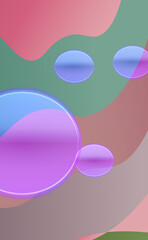 Dizayn zagolovka ili bannera s bol'shimi nalozhennymi sharami, mnogotselevoy kreativnyy shirokomasshtabnyy shablon dlya veb-saytov s Copyspace Vozdushnyye krugi ploskiy nabor, elementy vektornogo diza