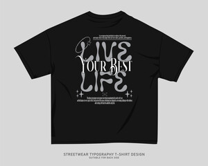 Streetwear T-shirt Design Vector, Typography Quotes Graphic T shirt for Print. Urban T-shirt Design for Print on Demand, Street Style. Merch Design, Clothing Design, Simple Graphic Tee Shirt