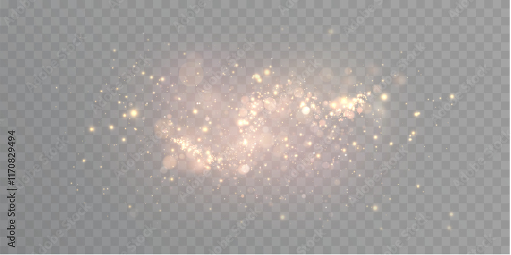 Aufkleber cloud of bright glitter. bokeh light effect background. festive glowing background of dust of light 