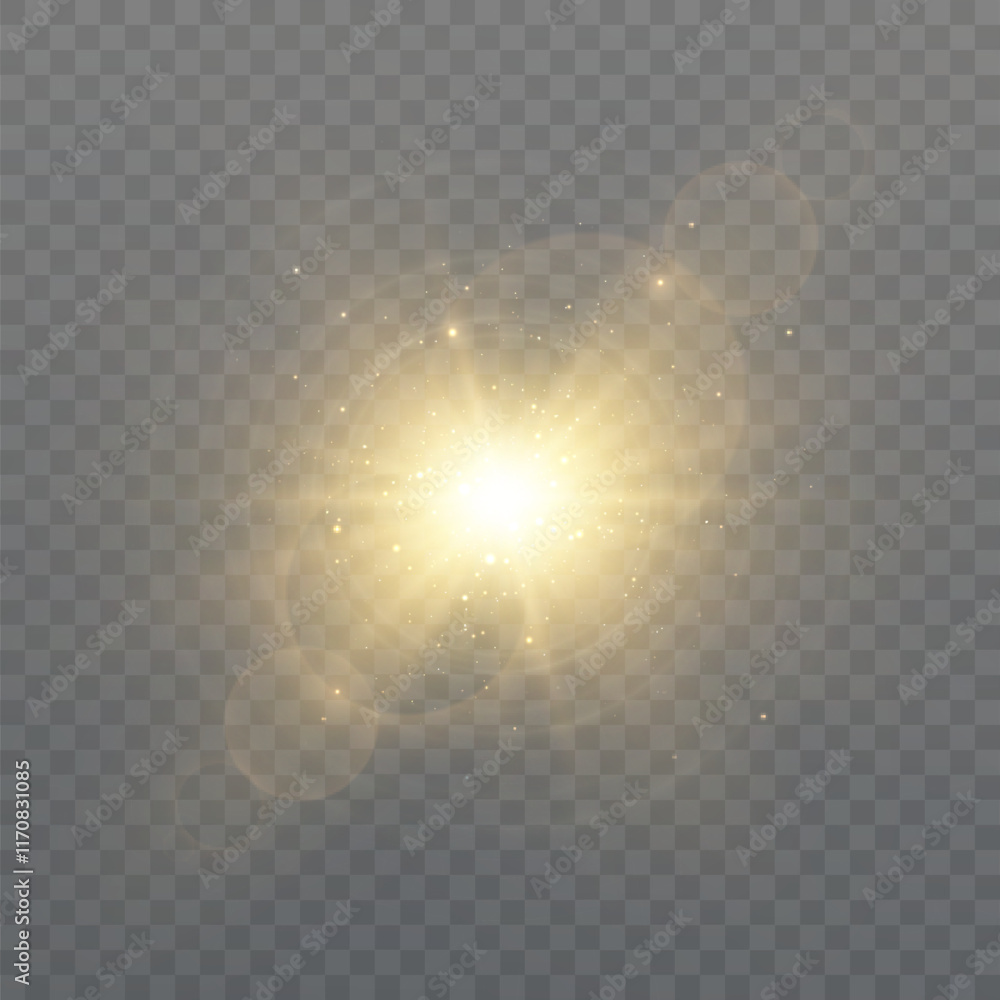 Aufkleber bright vertical flash light effect isolated on transparent background.