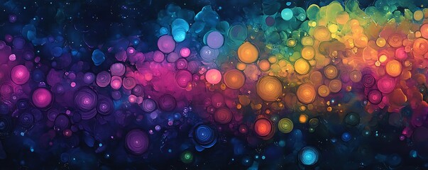 geometric metaballs in colorful abstract bold designs