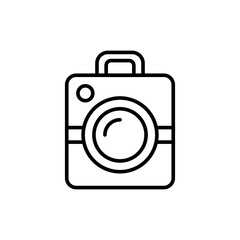 Vintage camera outline icons, minimalist vector illustration ,simple transparent graphic element .Isolated on white background