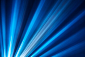 Lasershow with Multiple Laser Beams in Fog, The concepts of performance arts, Colored light beams from reflector through the foggy night sky