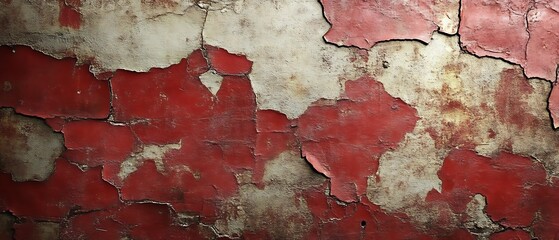 Fototapeta premium Red paint peeling texture.