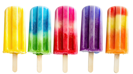 Ice popsicle lolly isolated on white transparent background
