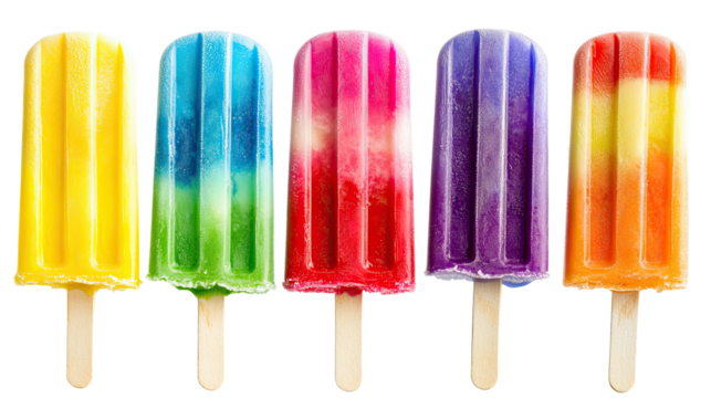 Ice popsicle lolly isolated on white transparent background - Powered by Adobe