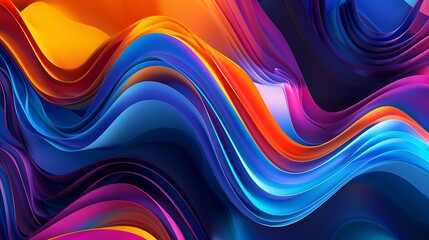 Fototapeta premium A vibrant abstract background with fluid lines and colorful waves, ideal for modern mockups