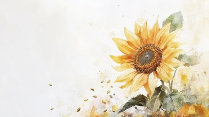 Watercolor style of Yellow sunflower background,abstract sunflower floral seamless pattern for rustic wedding design, thanksgiving decoration, scrapbooking,Elements,hand drawn illustration.