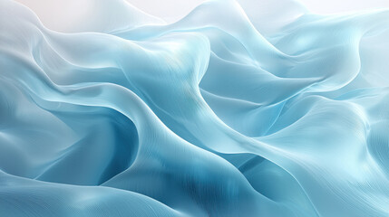 Obraz premium Flowing light blue sheer fabric with soft folds.