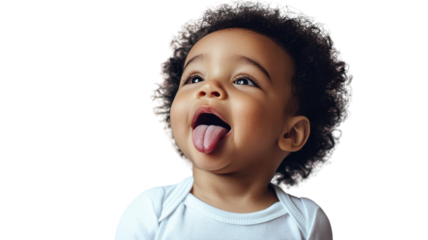 Playful Toddler Sticking Out Tongue for Adorable Childhood Photos and Creative Marketing Materials.