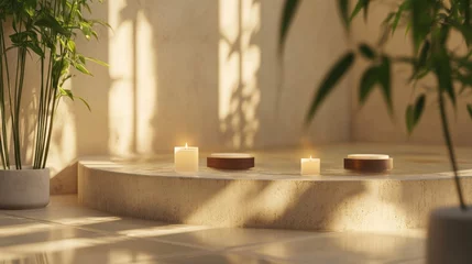 Fotobehang Relaxing Wellness Space with Modern Lighting © StarzDream