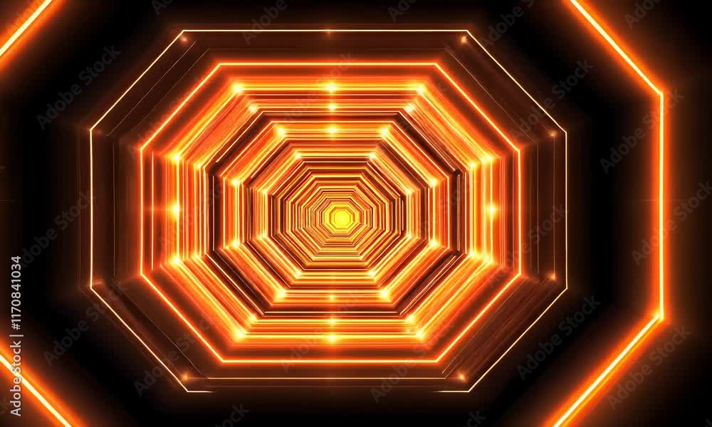 Poster glowing octagonal abstract design