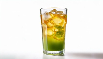 Refreshing Iced Tea: Layered Green and Gold, Cool Summer Drink