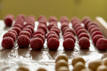 Homemade Cake balls.Tasty food.Dessert in the form of small balls