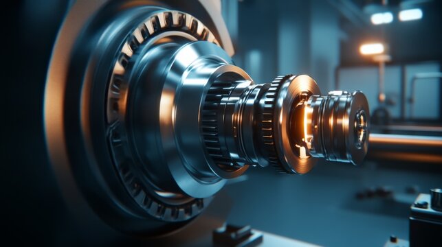 Advanced Machinery with Dynamic Angles in Clean Background