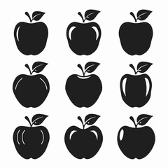 Apple Silhouette Vector Bundle Design.