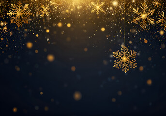 Obraz premium Christmas and New Year banner with gold stars elements