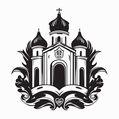 Castillet Perpignan Image Illustration Vector Isolated on white background.