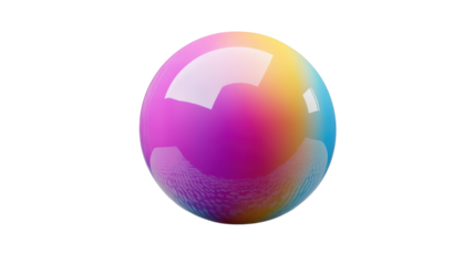 A Vibrant Rubber Ball Bouncing on a Transparent Surface Perfect for Sports and Leisure Illustrations, Ideal for Fun and Active Lifestyle Imagery.