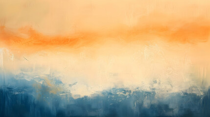 Fototapeta premium Abstract Painting of Orange and Blue Hues