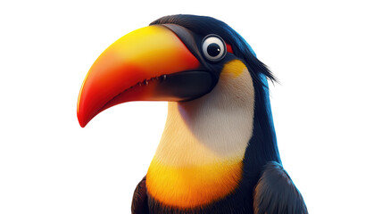 Fototapeta premium A Vibrant Tropical Bird Showcasing Its Large Beak in a Lush Green Habitat Perfect for Nature and Wildlife Enthusiasts.