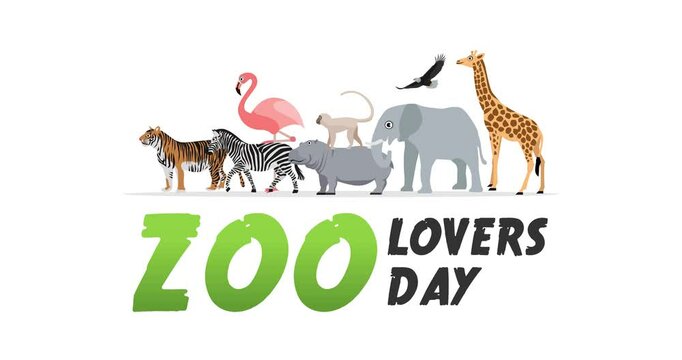 zoo lovers day motion video, ideal for zoo lovers day celebration
