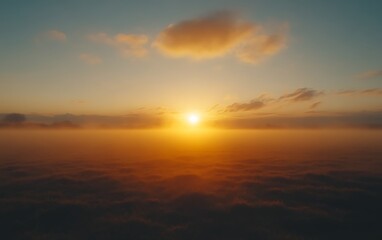 Fototapeta premium Sunset above the clouds.
