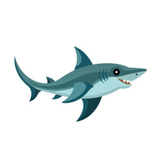 Obraz premium Goblin Shark under water animal isolated flat vector illustration on white background