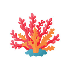 Gorgonia under water isolated flat vector illustration on white background.