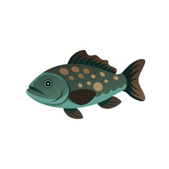 Goliath Grouper under water animal isolated flat vector illustration on white background