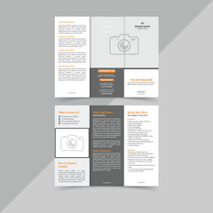 Fototapeta premium Tri fold business brochure design, modern and professional tri fold brochure layout.