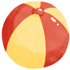Hand drawn cute beach ball for summer.