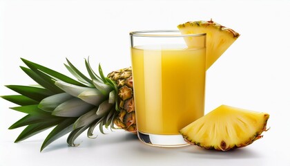 Refreshing Pineapple Juice: Vibrant Yellow Drink with Fresh Fruit