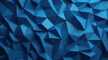 Obraz premium Abstract Blue Geometric Low Poly Background 3D Rendered Triangular Pattern Texture
