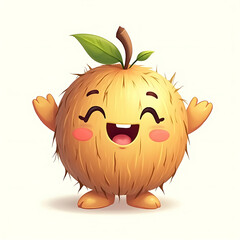 Fototapeta premium Cheerful Cartoon Character with a Fuzzy Appearance and a Happy Expression