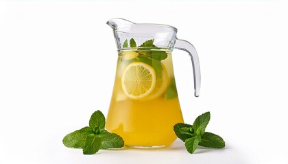 Fototapeta premium Refreshing Lemon Mint Pitcher: A Vibrant Summer Beverage