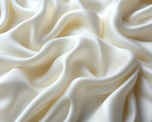Obraz premium Creamy white silk fabric with soft folds and drapes.